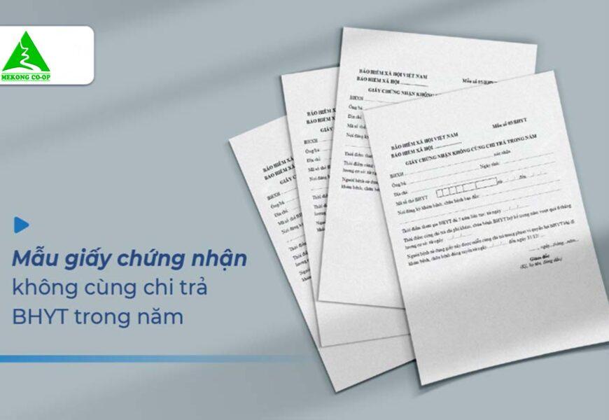Giấy chứng nhận không cùng chi trả BHYT trong năm